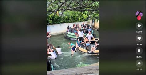 wwwsix video|Riders jump off Roaring Rapids at Six Flags Over Texas to.